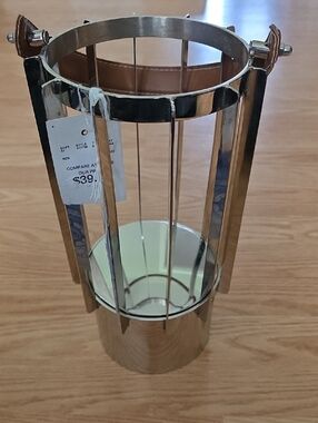 Silver Metal Candle Holder
